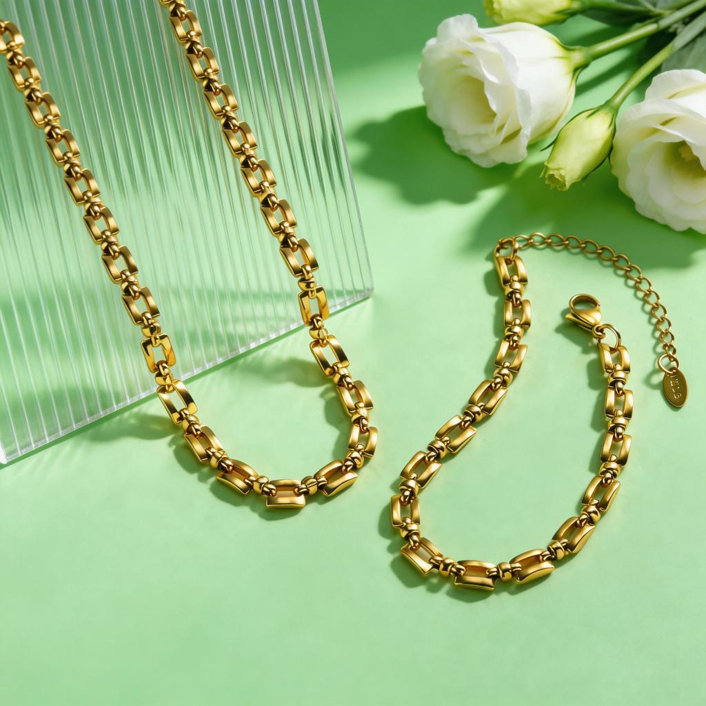 Punk StrapChain Necklace for Women Handmade Chain Necklaces Gold Plated Stainless Steel Chokers Jewelry Gift