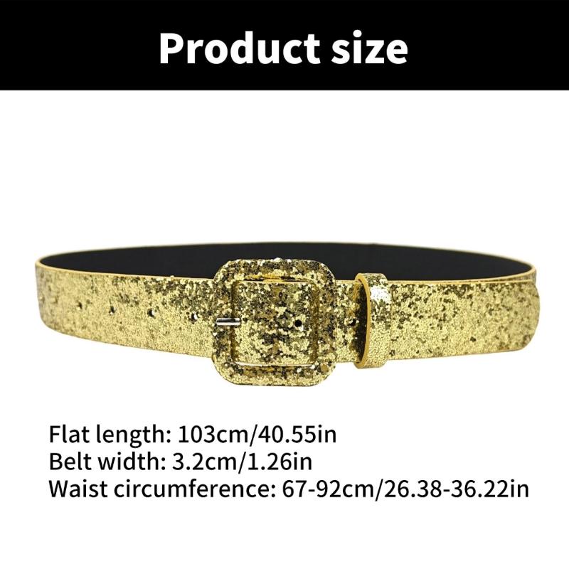 Punk Sequined Waistband Waist Belt Women's Street Style Waist Chain Fashion Decorative Accessory with Sequins Decors