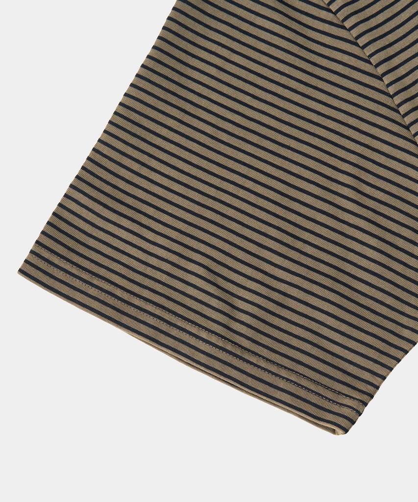 EXCONTAINER Pigment Dyed Stripe Half T-Shirt (Deep Beige)
