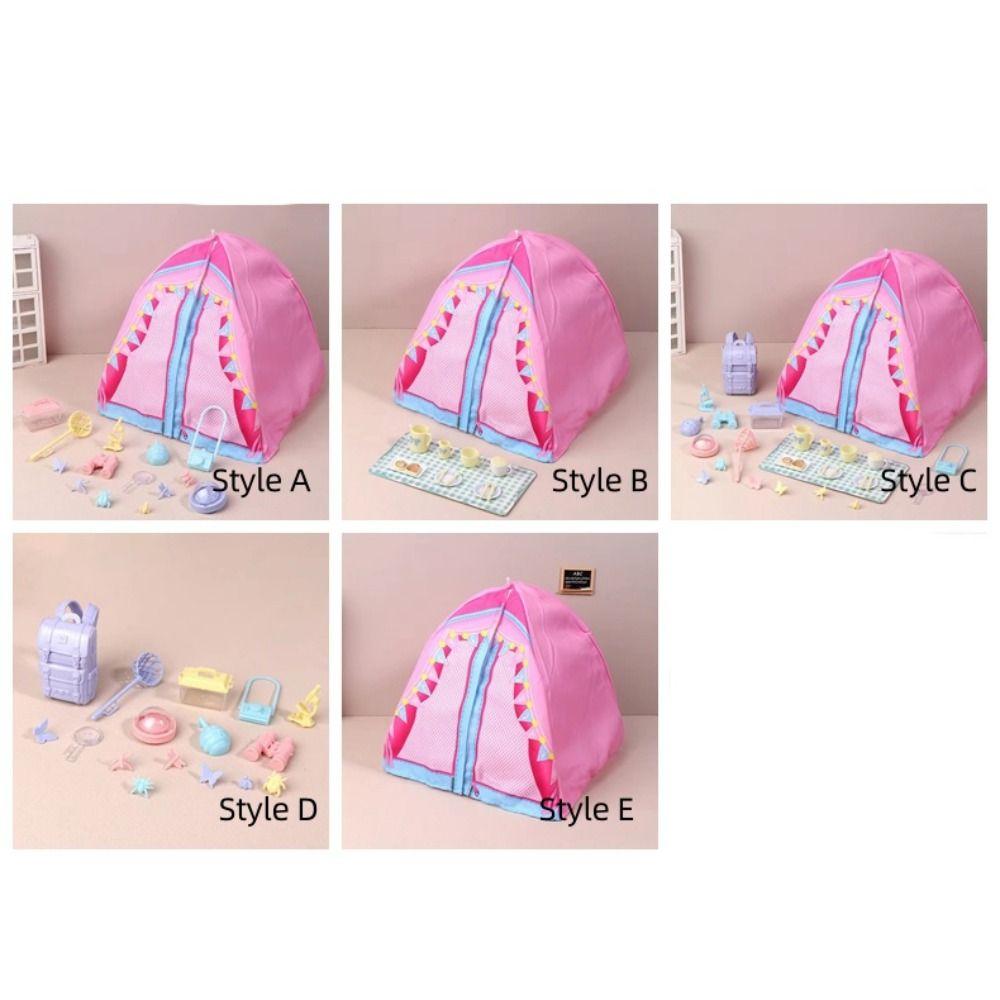 Simulated Doll Camping Kit Micro Scene Doll Mini Tent Doll Accessories Dollhouse Tent  1/12 Scale