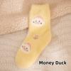 Yellow Duck Socks Children's Mid Tube Autumn and Winter Cute Imitation Mink Velvet Long Socks Home Floor Postpartum Sleep Socks