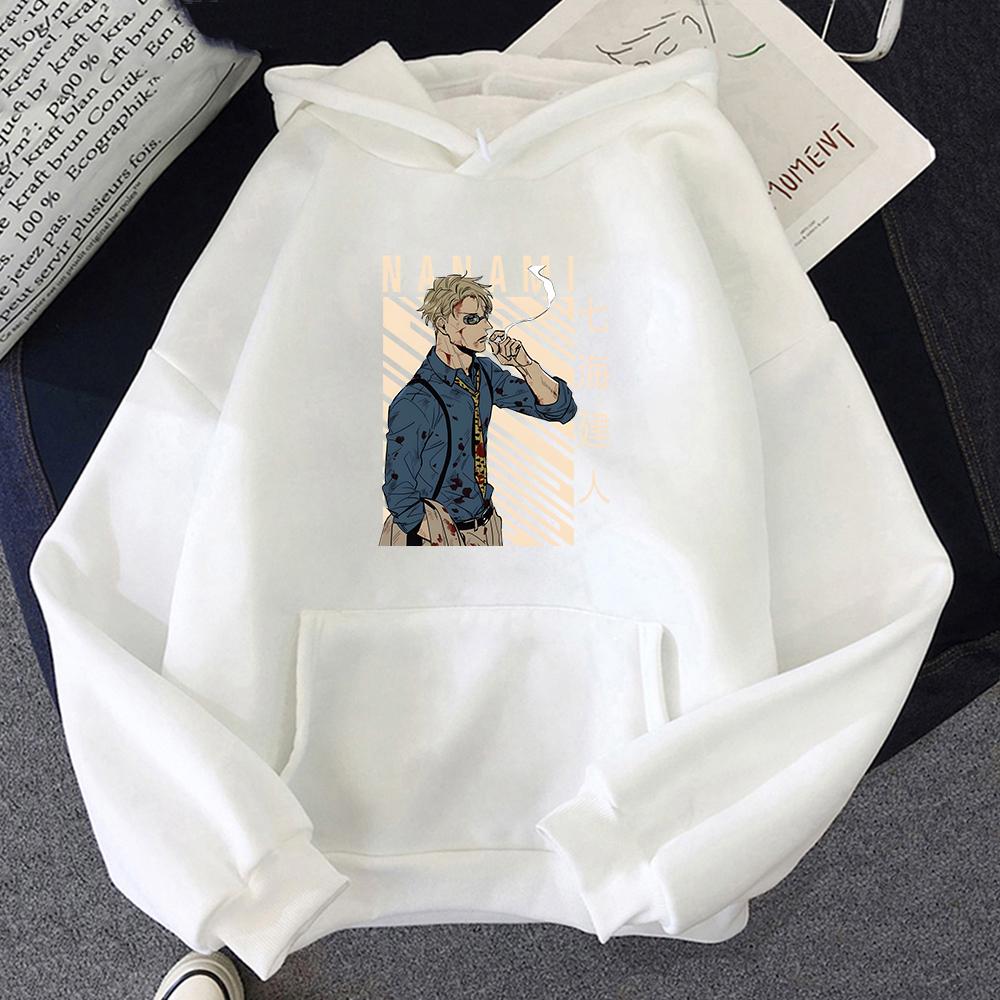 Japan Anime Jujutsu Kaisen Nanami Kento Graphic Hoodies Oversized Hooded Sweatshirt Long Sleeves Cotton Hoodie Men Women Clothes