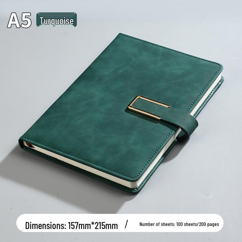 A5 Notepad Notebook Gift Set with U-Shaped Buckle, Leather Surface, Custom Logo for Business Meetings