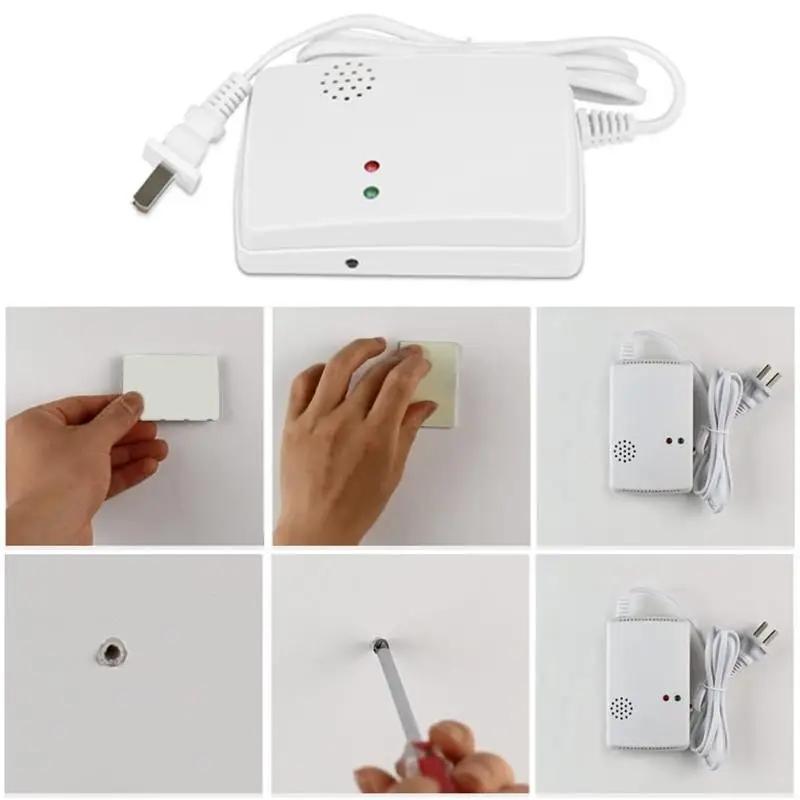Combustible Gas Alarm Sensor Gas Leakage Detector EU Plug Standalone Natural/Liquefied Gas Leak Detector For Home Security