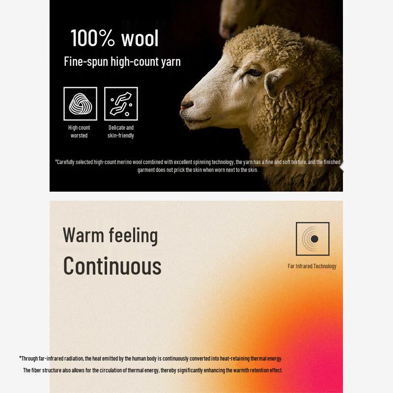 Hengyuanxiang Men's 100% Fine Wool Crew Neck Warm Sweater