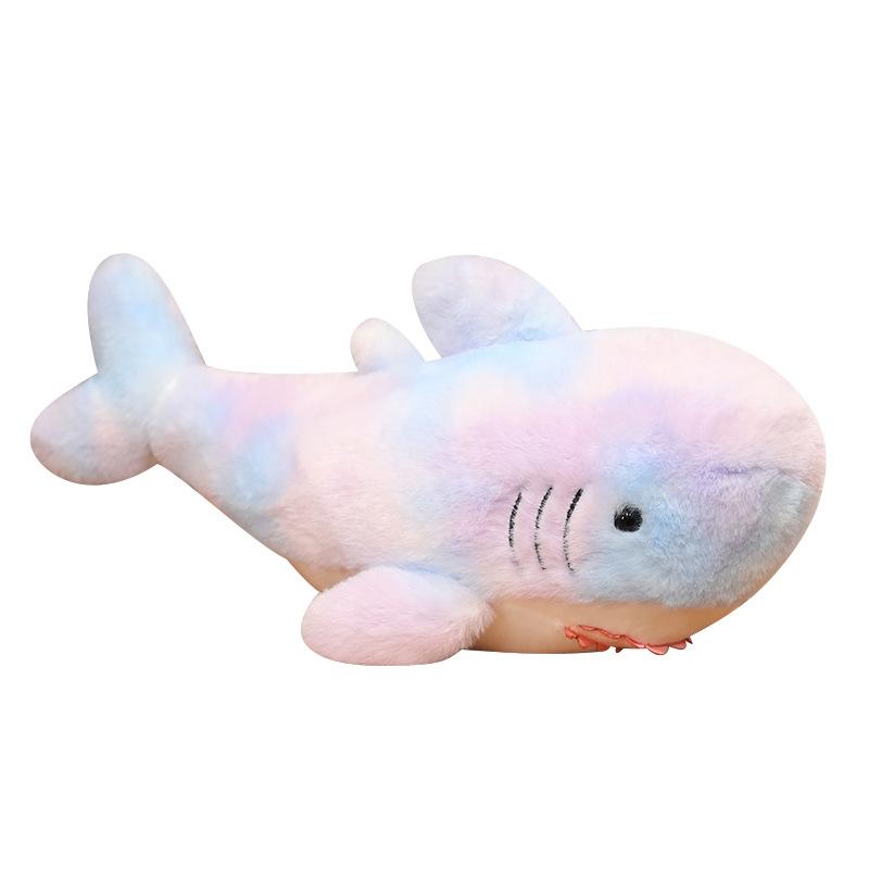 Cute Abu Shark Pillow Tie-Dye Big Shark Doll Plush Toy Catching Machine Doll Children's Gift