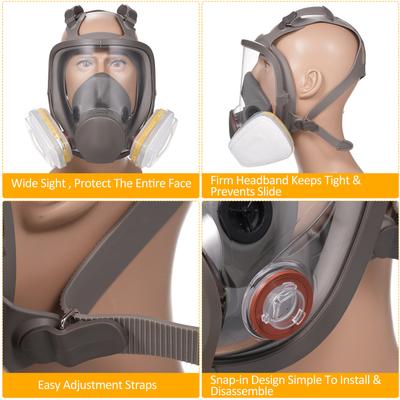 6800 Opakovaně použitelný celoobličejový respirátor Celoobličejový kryt 18 v 1 plynový respirátor široké zorné pole
