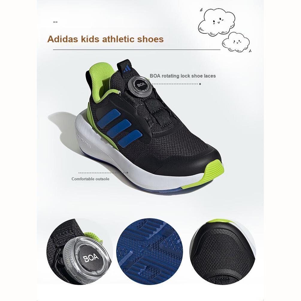 Adidas Fortarun 3.0 Fashion Versatile Durable Rebound Low-Top Casual Shoes Kids Sneakers Black Blue Green IF4129