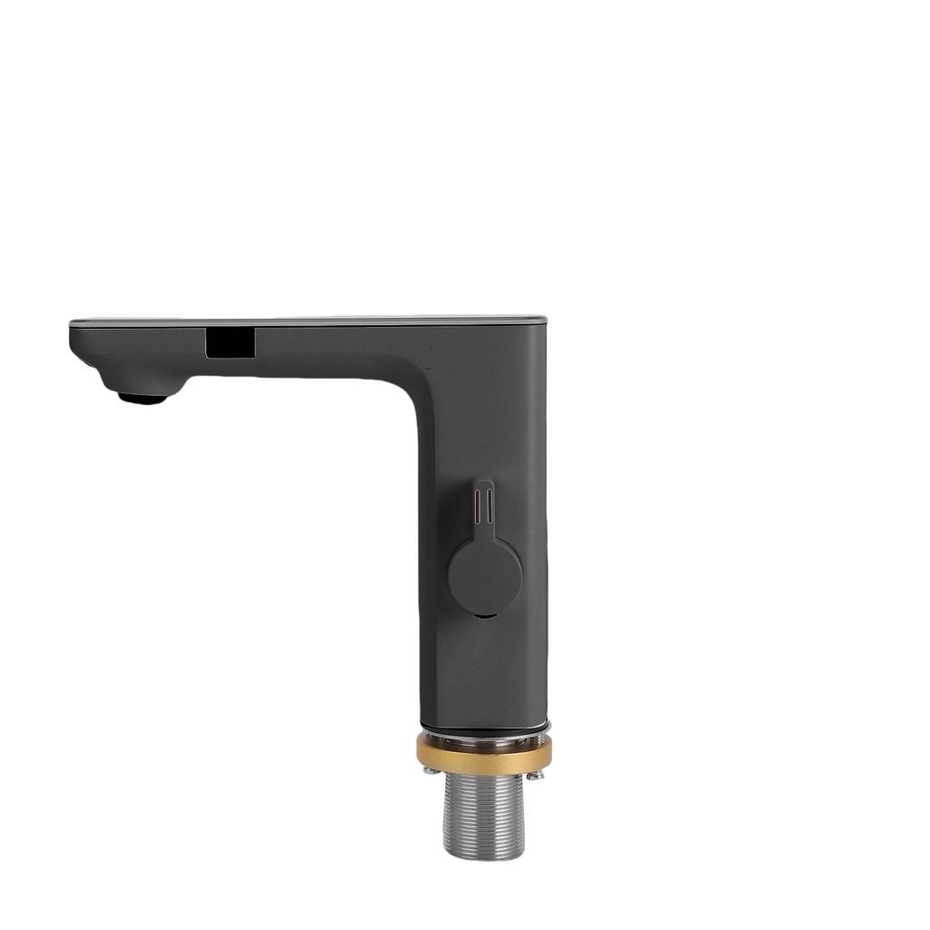 Hot Cold Basin Faucet Water Temperature Display Infrared Sensor Touchless Bathroom Faucet with 1 2 Inlet Hoses 3 8 EU