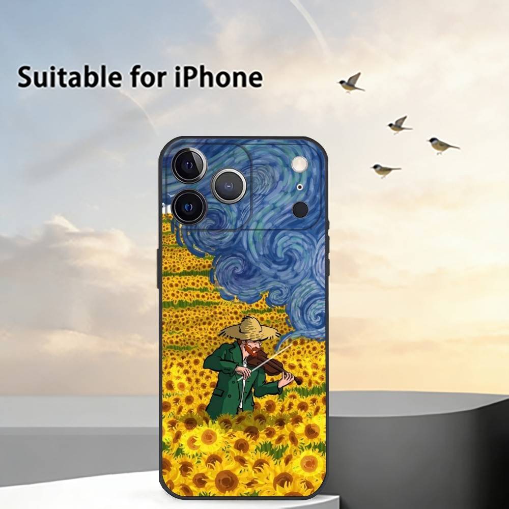 E-esthetic Art Print Phone Case For iPhone 17, 16,15,14,13,12,11 Plus,Pro Max, Others Soft Black Cover
