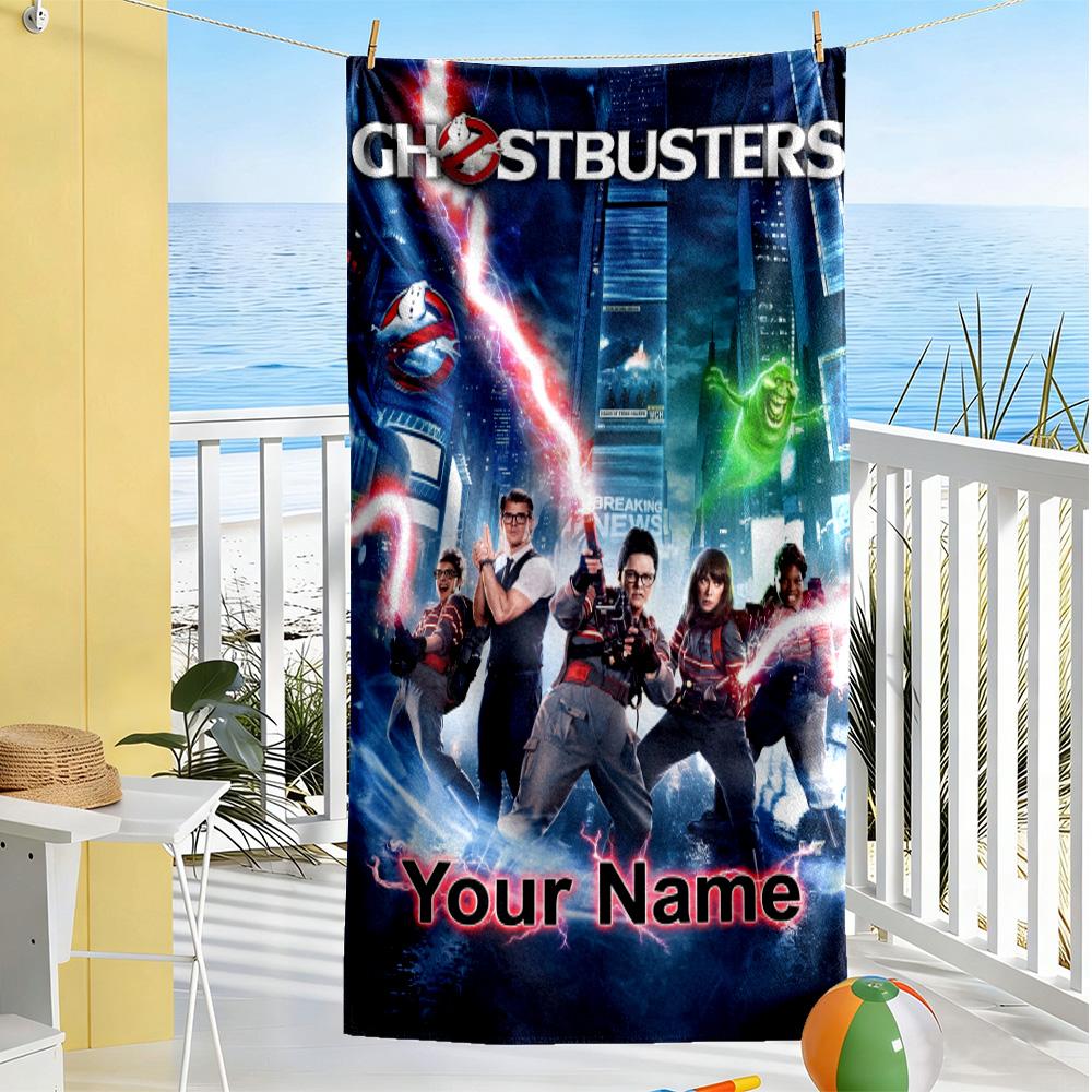 Ghostbusters Customize Your Name Beach Towel Super Soft Microfiber Quickdry Fabric Suitable for Sports Travel Swimming Yoga Bathroom Beach And Pool