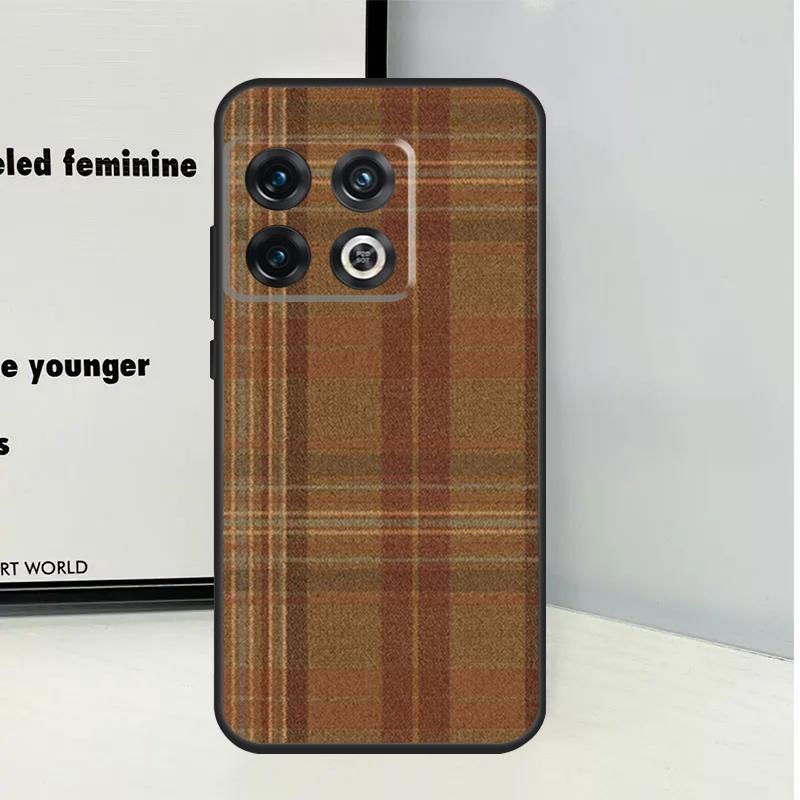Brown Plaid For OnePlus Nord CE 5 2 3 4 Lite N20 N30 Case For OnePlus 15 13 12 11 10 Pro 10T 12R 13R 13T