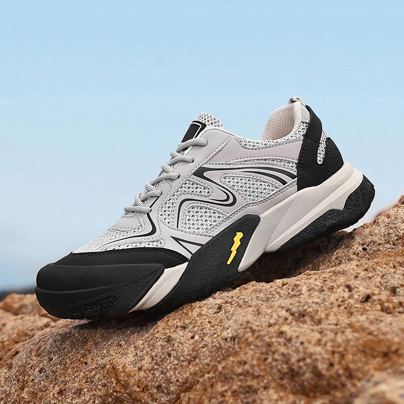 

Fashion Men s Casual Lace-Up Walking Shoes 2025 New Comfortable Sneakers Men Lightweight Outdoor Sports Shoes Non-Slip Athletic Footwear 45 серый