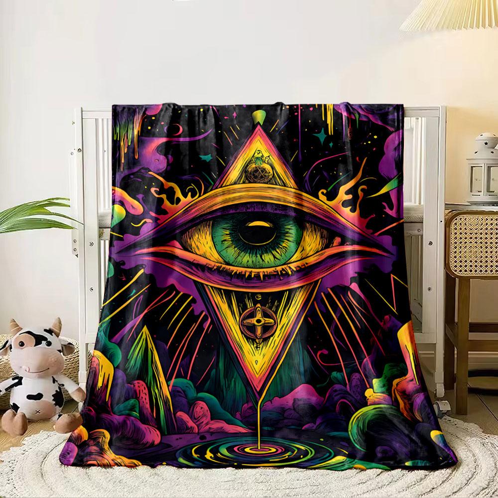 Psychedelic Eye Art Blanket for All Seasons Blanket Lunch Break Throw Gift