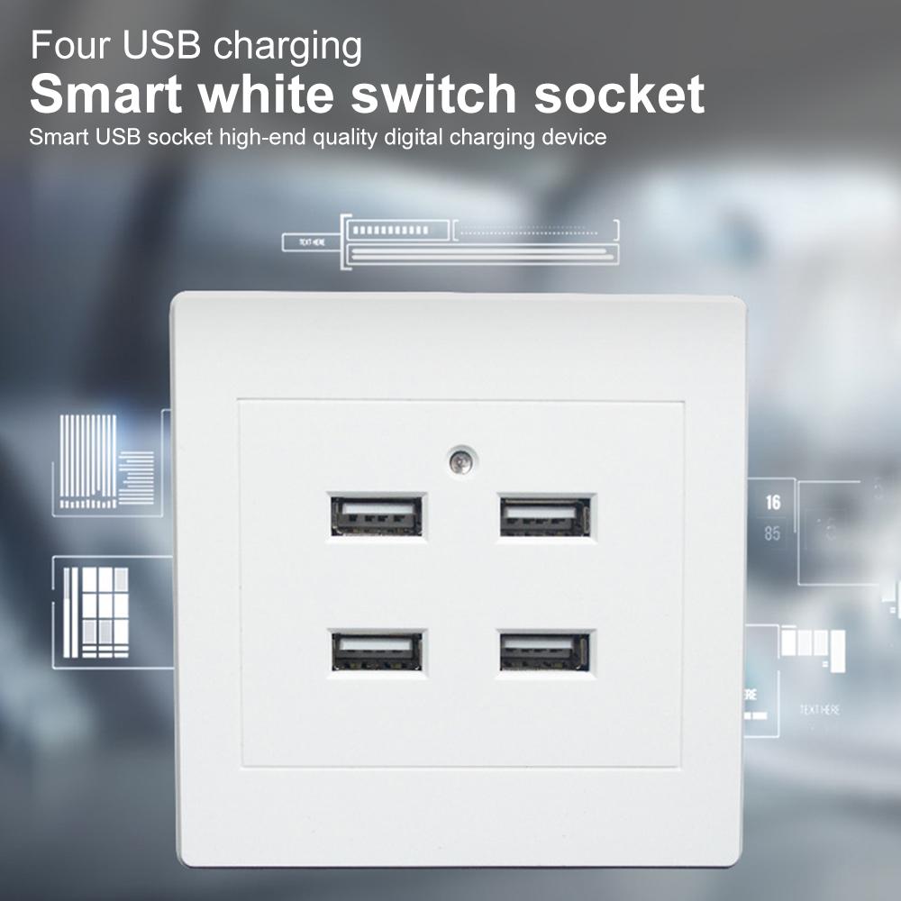 220V to 5V USB Wall Outlet Socket Tamper-Resistant Receptacles Plug Power Outlet with 2/4 USB Ports Electrical USB Socket