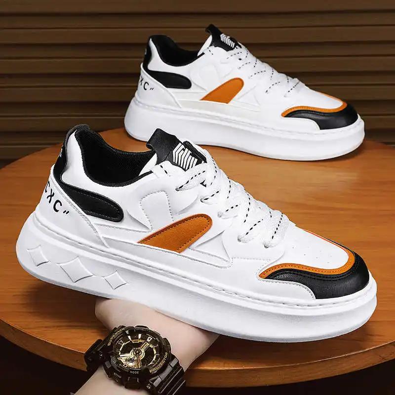 Fashion White Thick Bottom White Shoes Woman Heel Fashion Shoes Woman Shoes Woman Wide Heel Sneakers Sport Super Deals Model