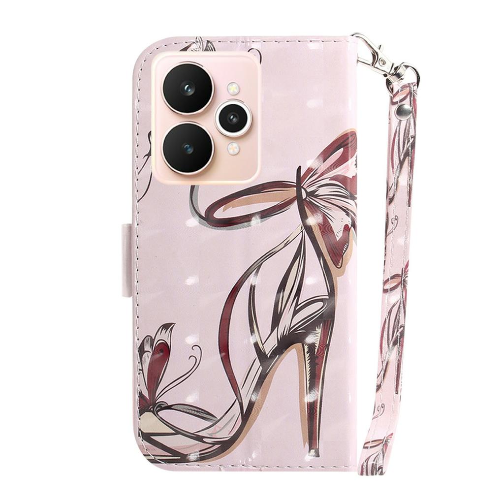 For Realme 15 Pro 5G/15 5G Case Pattern Printing Leather Wallet Phone Cover with Wrist Strap