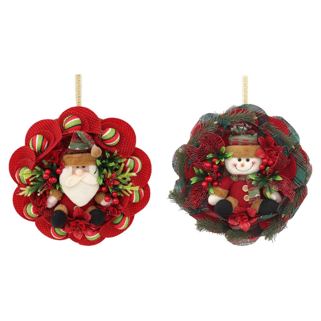 35cm Christmas Doll Wreath Garland for Entrance or Interior Decor Cute