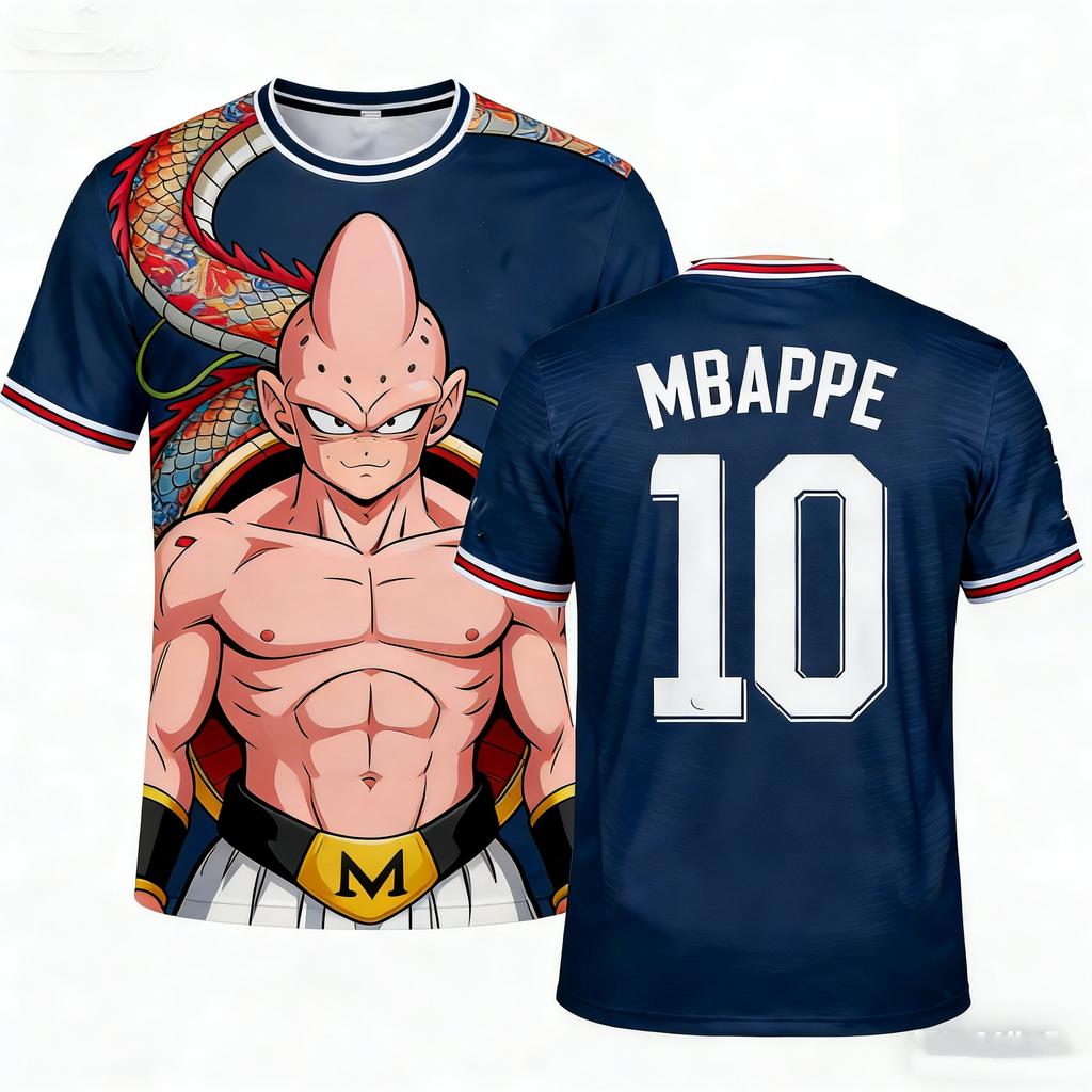 2026 Summer Adult Men's Dragon Ball Goku 3D Printed Football Jersey T-Shirt Kids Anime T-Shirt Special Football Jersey NO.10