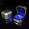 LED Jewelry Ring Box Luxury Velvet Rubber Necklace Pendant Gifts Display With Light For Proposal Engagement Wedding Case