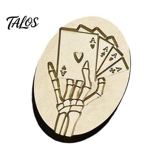 Suprimentos para Selagem com Cera Cabeça de Carimbo Gótico, Carimbo de Latão com Padrão de Caveira e Morcego Retrô, Estilo Punk para Decoração de Cartas Vintage