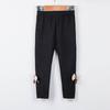 Girls' Cute Bow Denim Leggings with Fleece Lining - Thickened Warm Casual Long Pants Fall/Winter Pants
