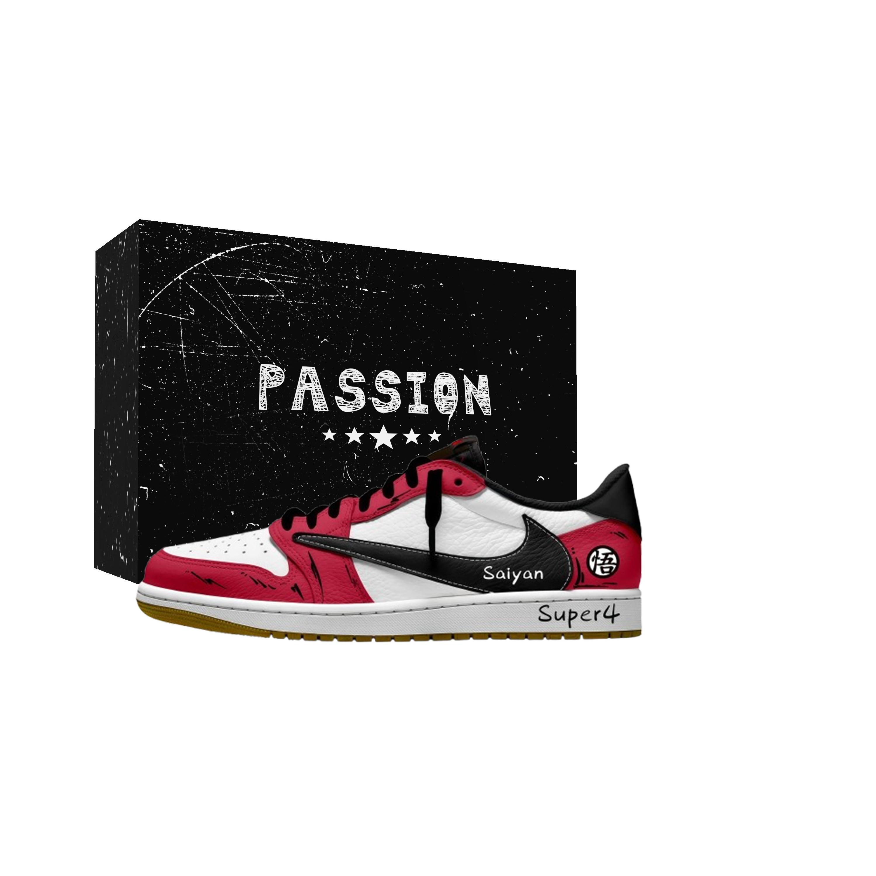 

Jordan x Travis Scott Air Jordan 1 Wu Da Hook 7.0 Low Slip Resistant Low top Vintage Basketball Shoes Women s DZ4137-700(Team1897-) 40.5