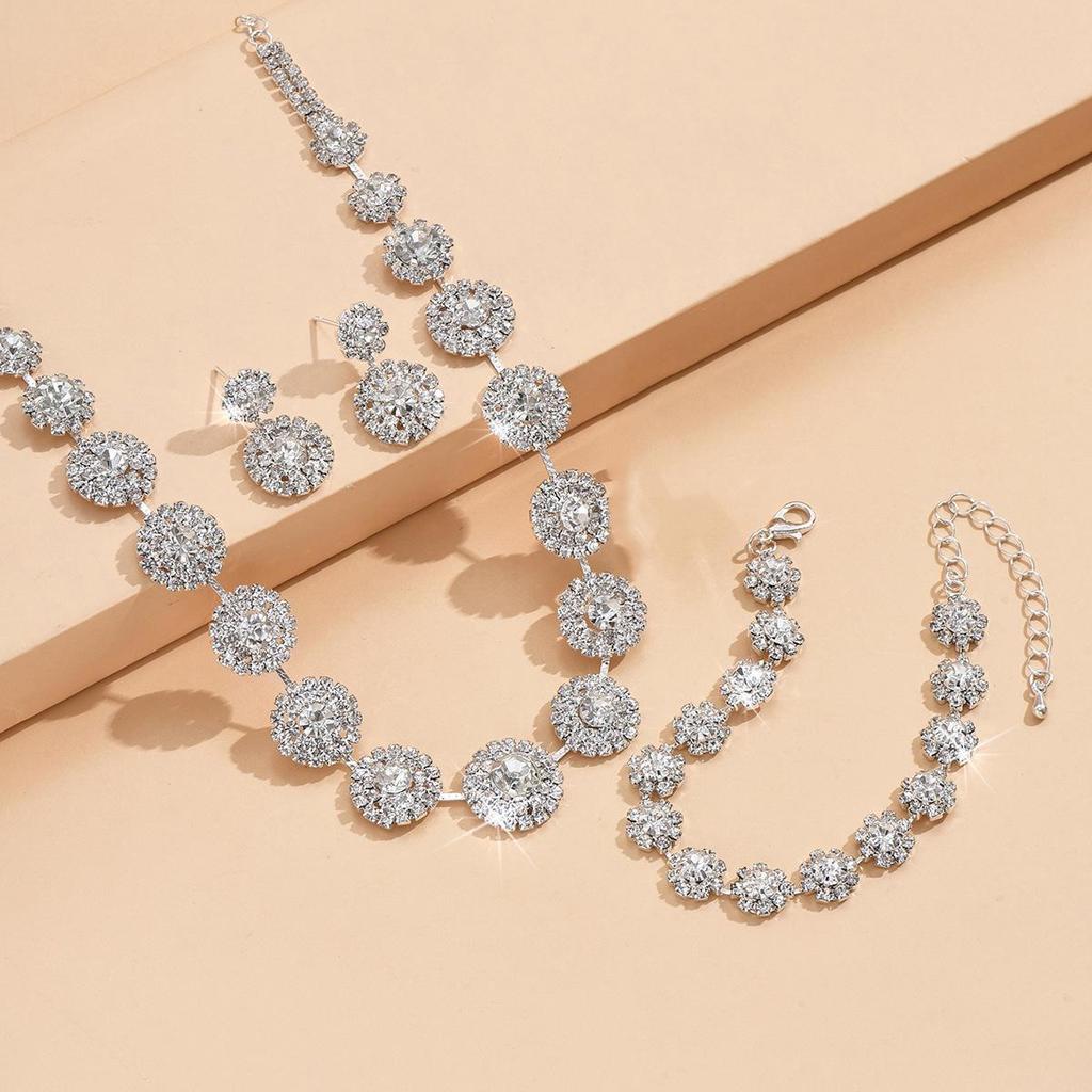 Royal Blue Bridal Jewelry Set: Elegant Necklace, Earrings & Bracelet for Weddings & Evening Dresses