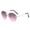 Borderless Trimmed Sunglasses, Femininity, Round Face, Large Frame, Thin, Uv-Proof Sunglasses.