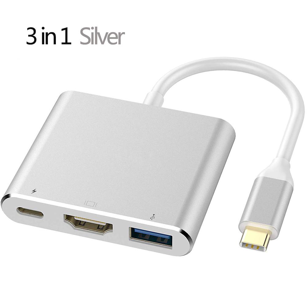 USB 3.0 Type-C Hub to 4K HDMI Adapter Thunderbolt 3 RJ45 USB C Hub VGA TF SD Reader Slot for MacBook Pro M3 M2 Air 13 2022 2021