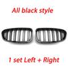 2Pcs Car Style Gloss Black Front Kidney Double Slat Grill Grille for BMW 5 Series F10 F11 F18 2010-2017 Dual Line Racing Grilles
