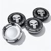 4pcs Skull Logo Emblem Badge Car Wheel Center Caps OD 58MM ID 54MM Wheels Hub Cap Rim Hubcaps Dust Cover Replace Car Accessories