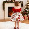 Rotes Weihnachtsprinzessinnenkleid mit Schleife und bauschigem Rock für Festivalauftritte
