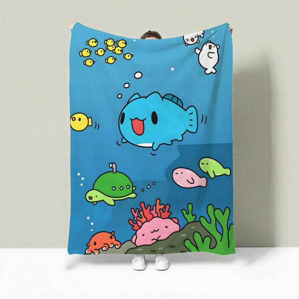 

Character B-Bugcat Capoo Throw Lightweight 240g Flannel Blanket Soft Skin-friendly for Summer Cooling 75cmx90cm