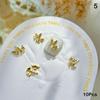 10Pcs 3D Bow Tie Ribbon Shaped Alloy Nail Accessories Gold Multi-Designs Nail Art Jewelry  Decorations Manicure Charm