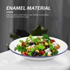 4Pcs Enamel Camping Dishes Plate Pasta Hotel Dessert Enamelware Oven Tray Unbreakable Dinner Serving Platter Tray Salad Plates