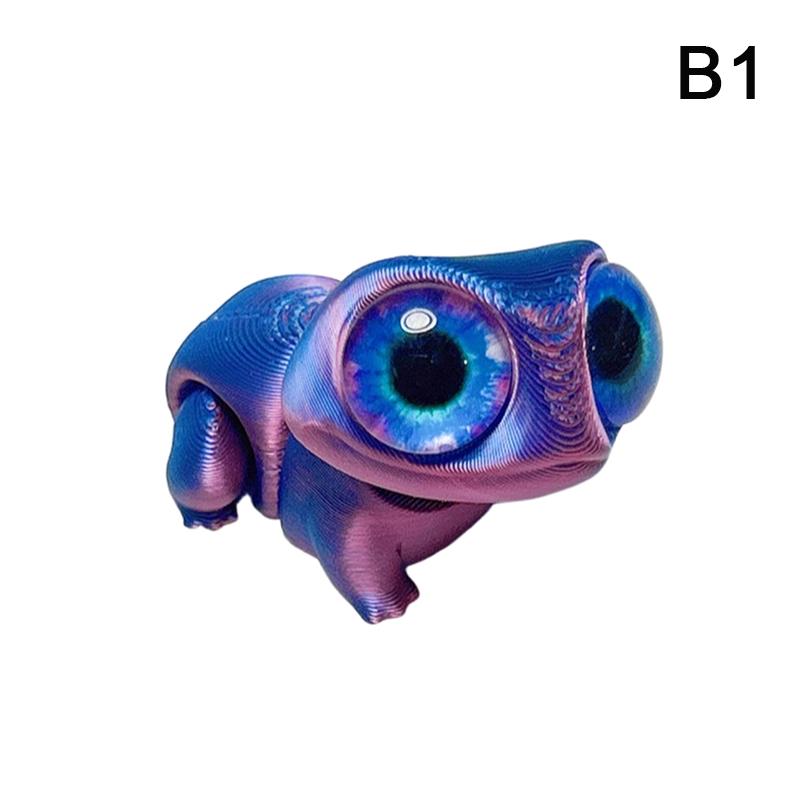 3D Printed Multi-Jointed Frog Cartoon Cemetery Frog Poseable Big-Eyed Frog Decor Statue Desktop Decoration Ornament Mini Gift