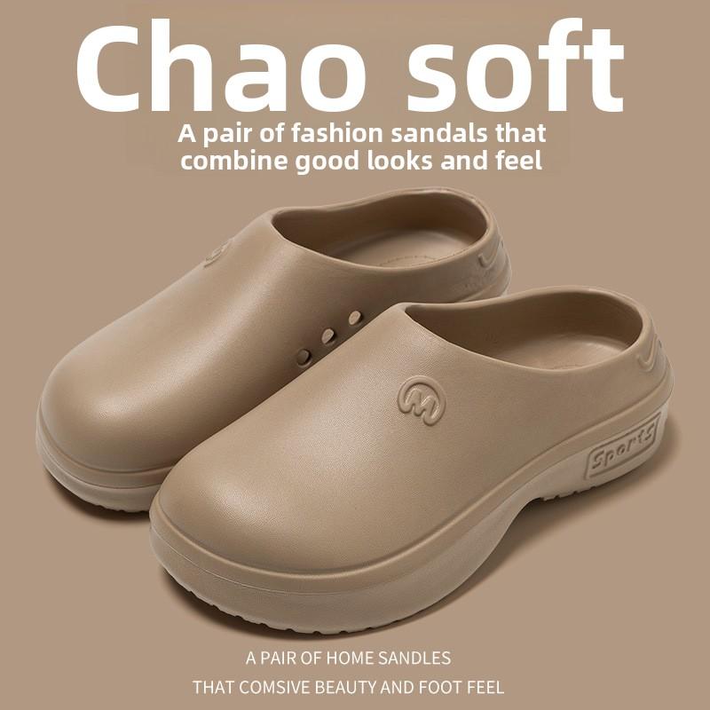 

Туфли EVA Hole, летние сандалии с толстой подошвой и симпатичным носком для женщин летом 36-37 хаки