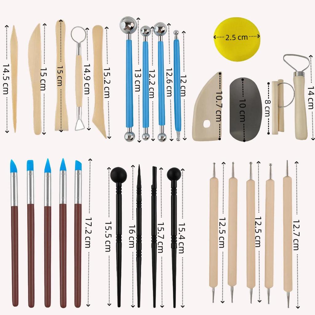 25-Piece Cross-Border Pottery & Clay Sculpture Tool Set