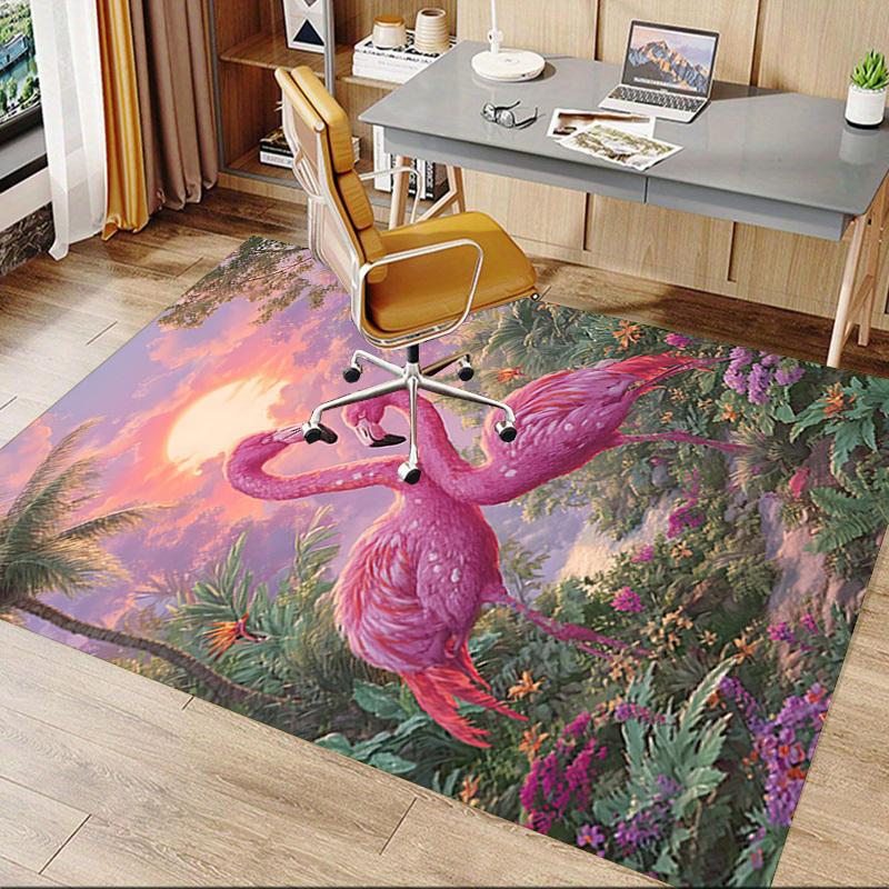 1PC Flamingo Jungle Extra Large Non Slip Floor Carpet, Office, Family, Studio   Large Area Rug Indoor Rugs, Bold Statement Piece