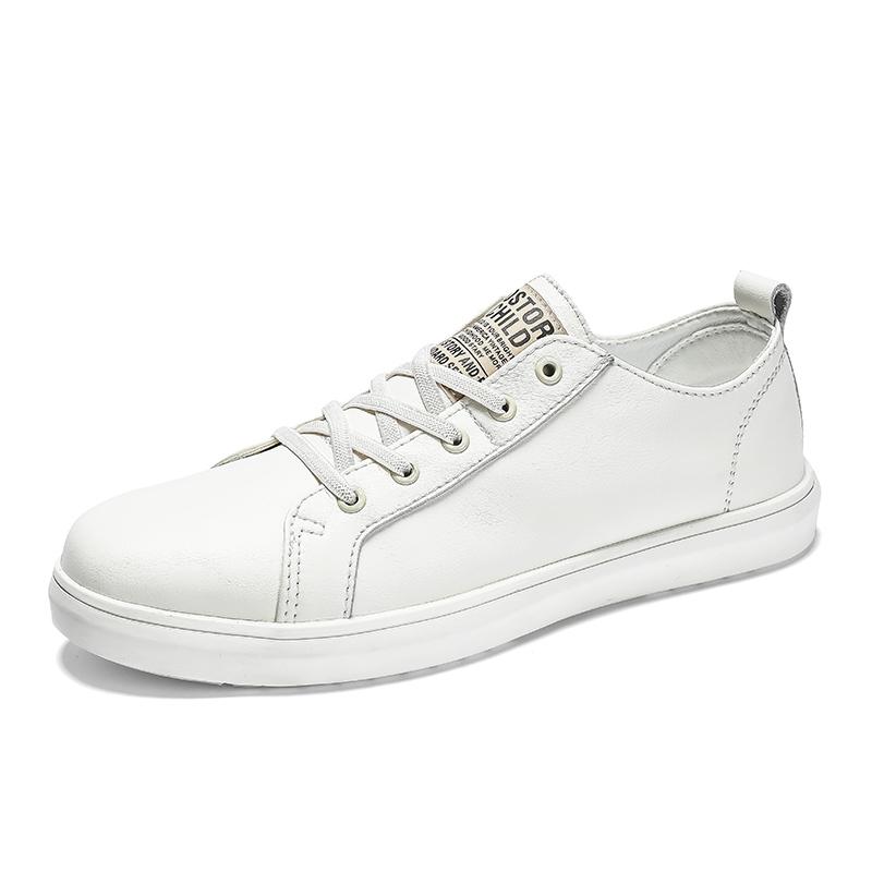 

Fashion Hot Sale Italian Men Fashion Casual Shoes Lightweight Flat Designer Sneakers Round Toe Leather Vulcanized Shoes New Running Shoe 44 белый