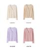Elegant Women's Cashmere V-neck Cardigan with Hollow Out Design for Autumn/Winter
