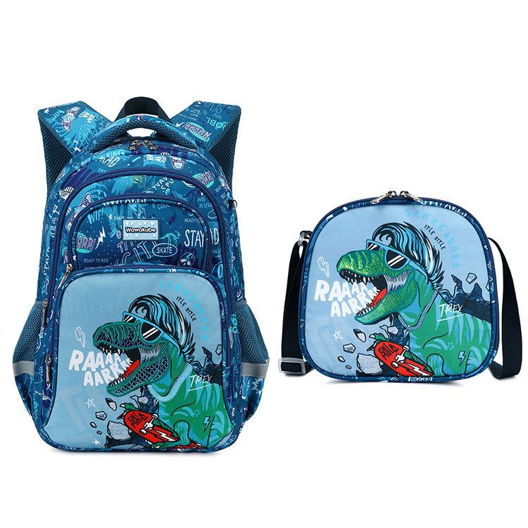 School Bags Child School Backpacks For Teenager Girls Boys Cartoon Dinosaur Anime Backpack Lunch Box With Pencil Case