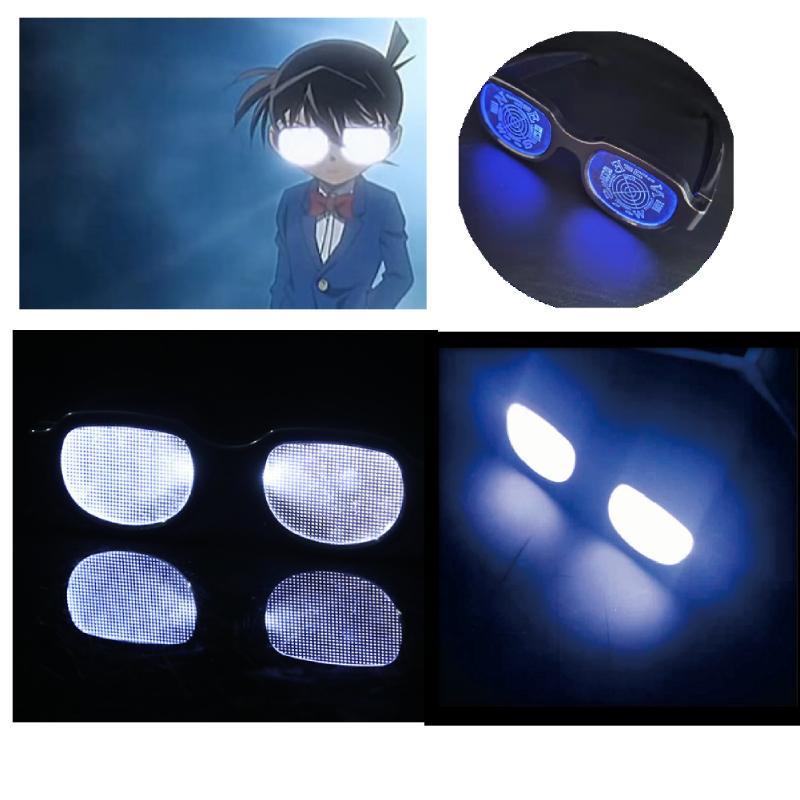 Famous Conan Detective Light Up Glasses Usb Rechargeable Animated Character Cos