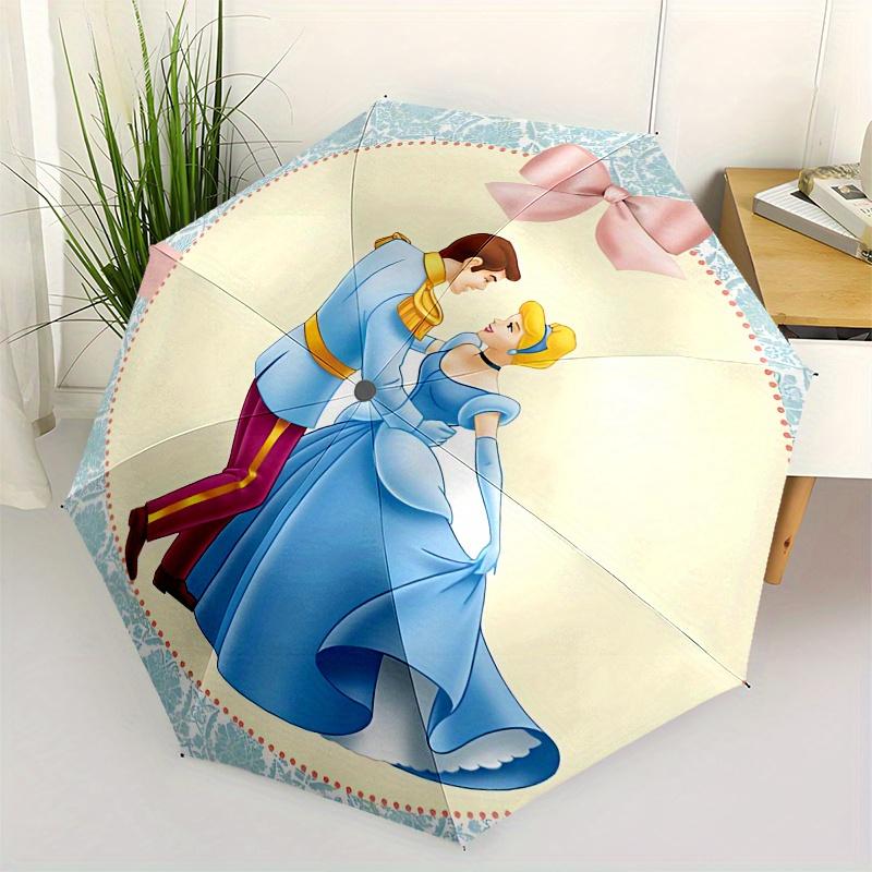

Cinderella, Prince Charming Automatic Opening and Closing Umbrella - 8 Ribs Portable Folding Umbrella with Plastic Handle, Suitable for Leis
