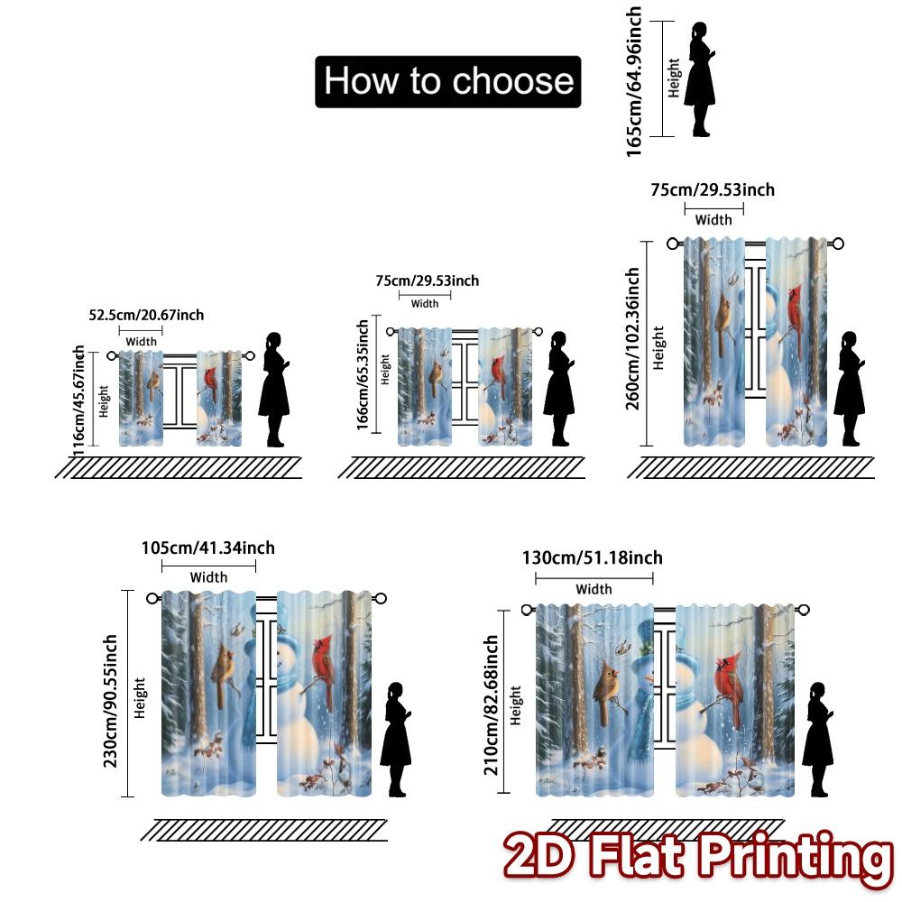 2pcs,Curtains Cute Snowman Winter Friends (2) Minimalist Chic Curtains Durable Polyester Curtains All Seasons Perfect for Living