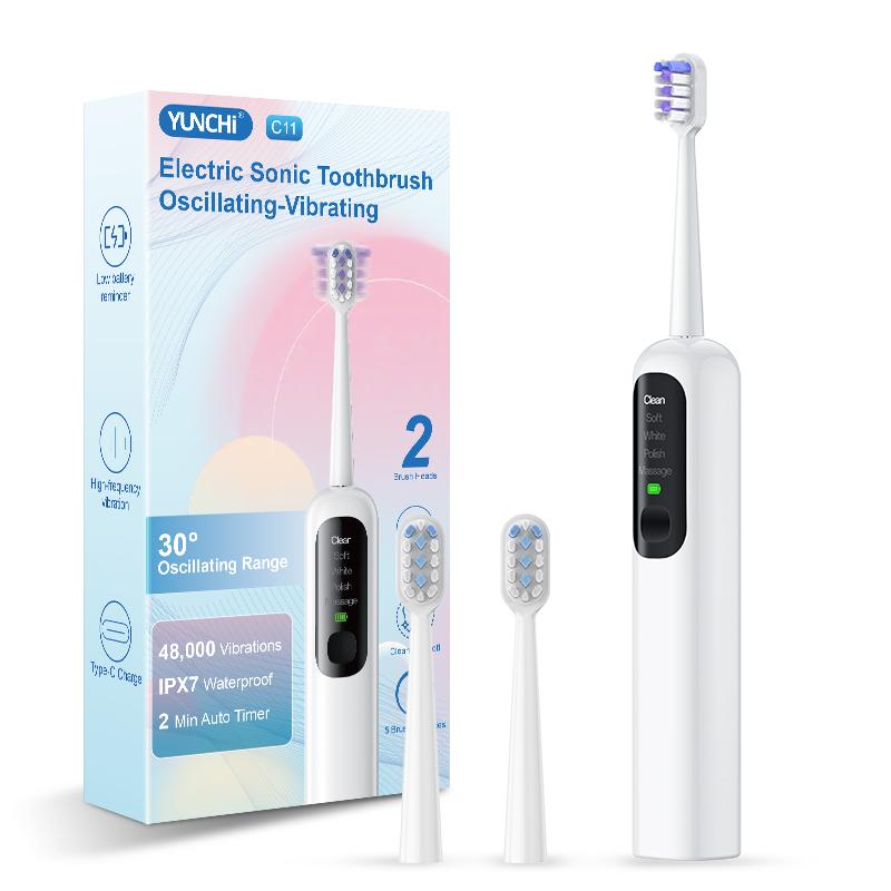 C11 Electric Toothbrush Sonic Sweeping Toothbrush 30 Scientific Swing 1 Brush Handle 2 Brush Head