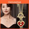Chic Natural Style Titanium Steel Heart Crown Necklace With Gold Plating For Gifts