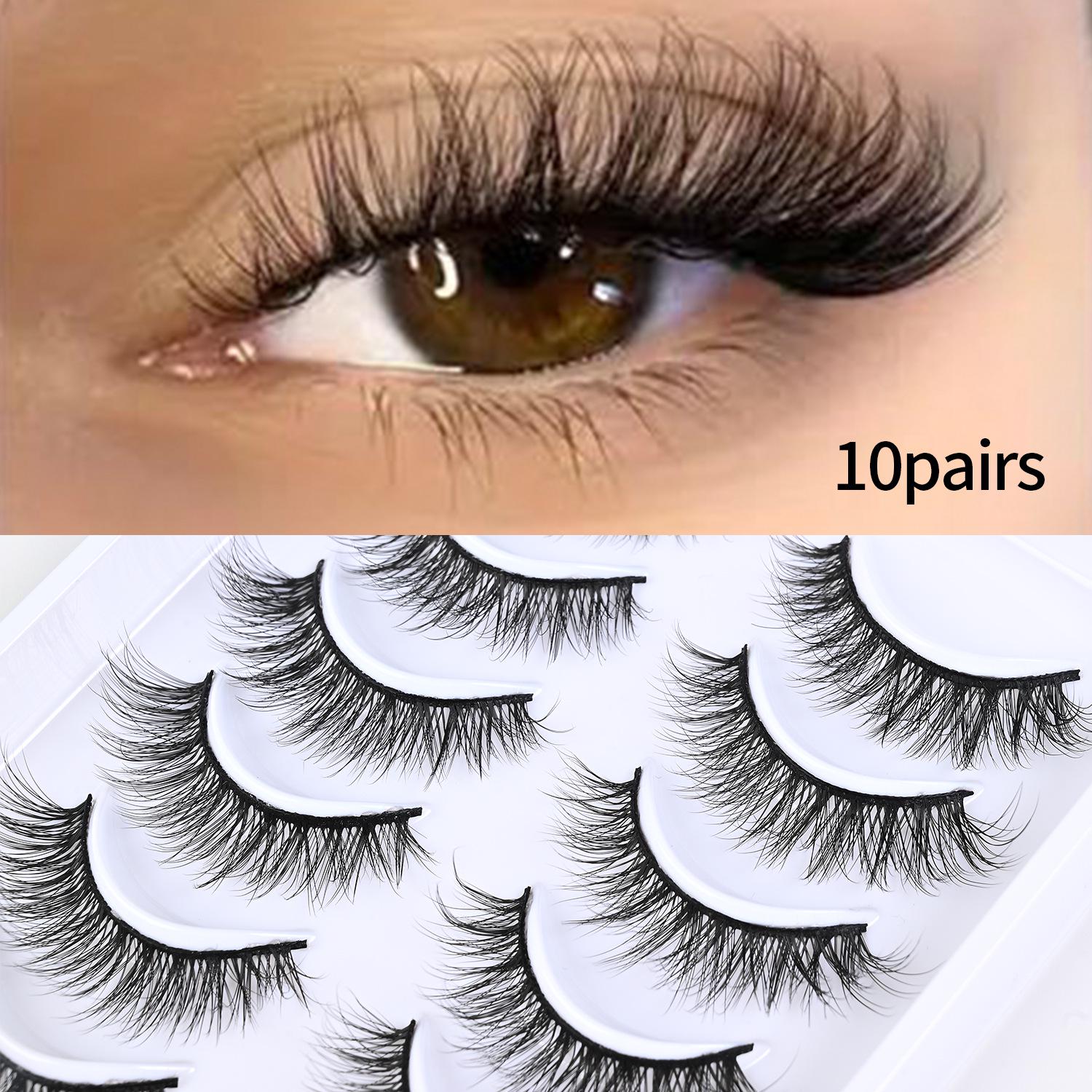 

European Style Realistic 3D Black Stem False Eyelashes - 10 Pairs Pack