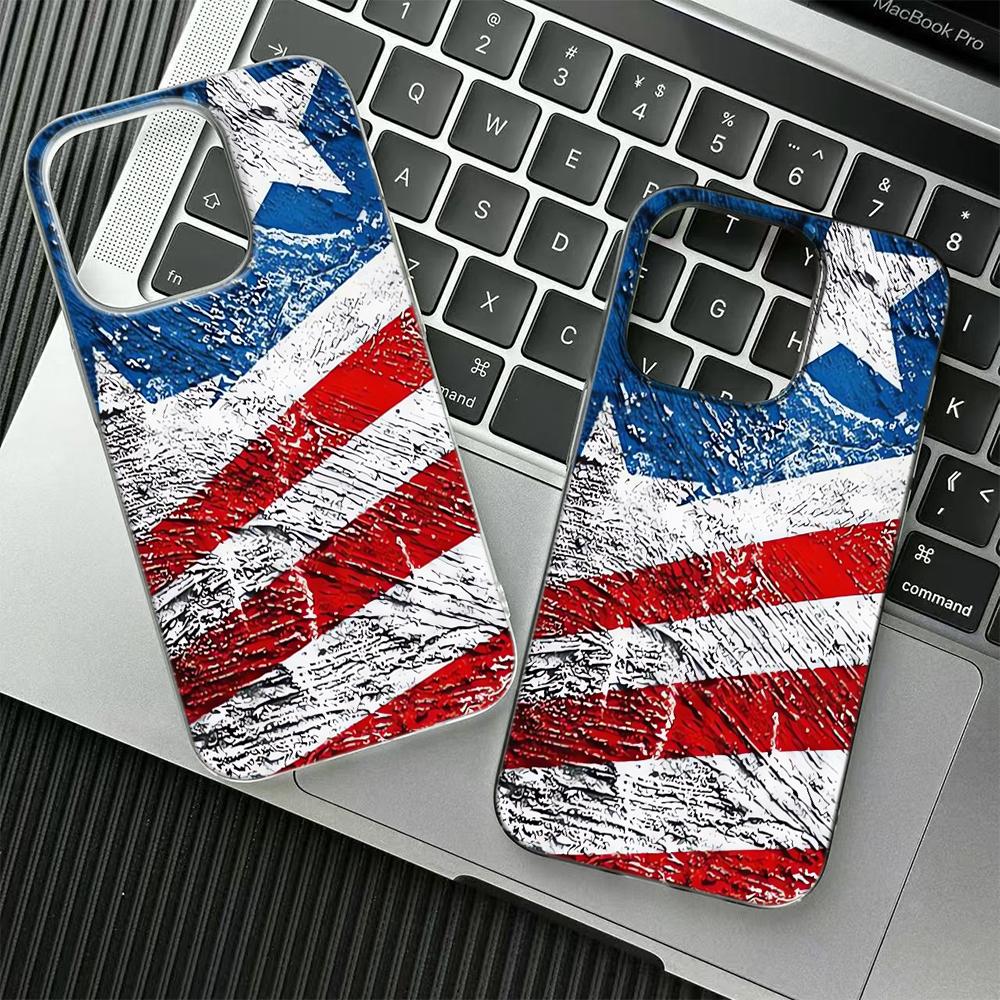 Independence Day USA Flag Case for iPhone 17 16 15 14 Plus 13 12 11 Pro Max Glitter & Vintage TPU Fashion Cover